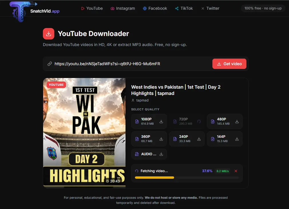 SnatchVid screenshot 1
